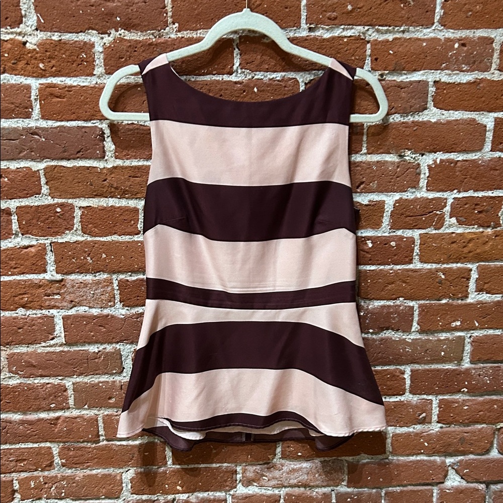 Banana Republic Pink and Brown Striped Blouse